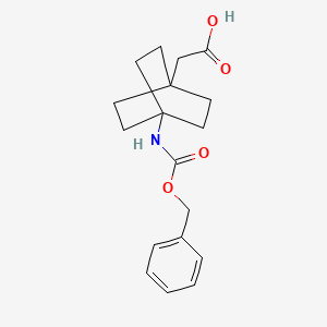 molecular formula C18H23NO4 B13009682 2-(4-{[(Benzyloxy)carbonyl]amino}bicyclo[2.2.2]octan-1-yl)aceticacid 