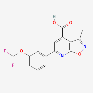 molecular formula C15H10F2N2O4 B13009686 6-(3-(Difluoromethoxy)phenyl)-3-methylisoxazolo[5,4-b]pyridine-4-carboxylic acid 