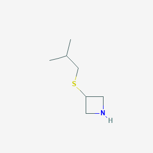 molecular formula C7H15NS B13009688 3-[(2-Methylpropyl)sulfanyl]azetidine 