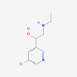 molecular formula C9H13BrN2O B13009696 1-(5-Bromopyridin-3-yl)-2-(ethylamino)ethanol 