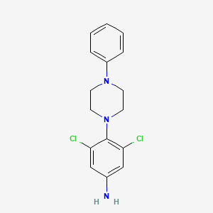 molecular formula C16H17Cl2N3 B13009699 3,5-Dichloro-4-(4-phenylpiperazin-1-yl)aniline 