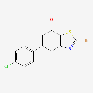 molecular formula C13H9BrClNOS B13009707 2-Bromo-5-(4-chlorophenyl)-5,6-dihydrobenzo[d]thiazol-7(4H)-one 