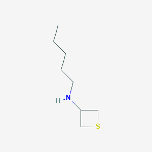 molecular formula C8H17NS B13009709 N-Pentylthietan-3-amine 