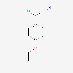 molecular formula C10H10ClNO B13009737 2-Chloro-2-(4-ethoxyphenyl)acetonitrile 