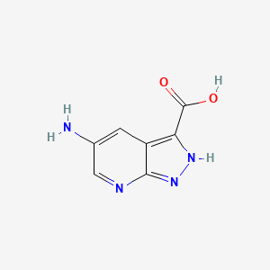 molecular formula C7H6N4O2 B13009787 5-Amino-1H-pyrazolo[3,4-b]pyridine-3-carboxylic acid 