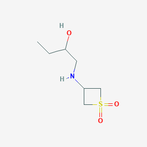 molecular formula C7H15NO3S B13009795 3-((2-Hydroxybutyl)amino)thietane1,1-dioxide 