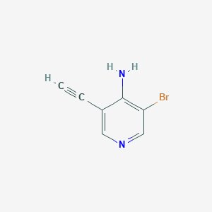 molecular formula C7H5BrN2 B13009808 3-Bromo-5-ethynylpyridin-4-amine 