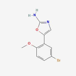 molecular formula C10H9BrN2O2 B13009831 5-(5-Bromo-2-methoxyphenyl)oxazol-2-amine 