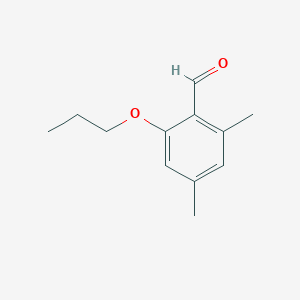 molecular formula C12H16O2 B13009854 2,4-Dimethyl-6-propoxybenzaldehyde 