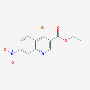 molecular formula C12H9BrN2O4 B13009863 Ethyl 4-bromo-7-nitroquinoline-3-carboxylate 