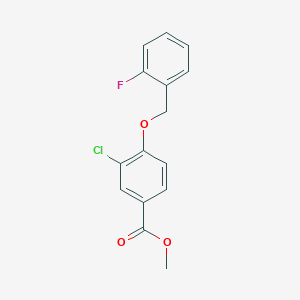 molecular formula C15H12ClFO3 B13009879 Methyl 3-chloro-4-((2-fluorobenzyl)oxy)benzoate 