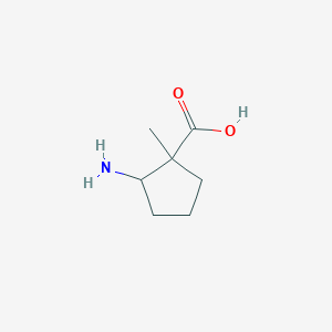 molecular formula C7H13NO2 B13009886 2-Amino-1-methylcyclopentane-1-carboxylic acid 