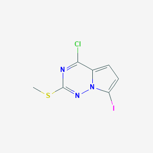 molecular formula C7H5ClIN3S B13009942 4-Chloro-7-iodo-2-(methylthio)pyrrolo[2,1-f][1,2,4]triazine 