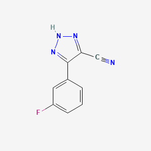 molecular formula C9H5FN4 B13009945 5-(3-Fluorophenyl)-2H-1,2,3-triazole-4-carbonitrile 