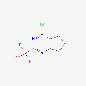 molecular formula C8H6ClF3N2 B13009955 4-chloro-2-(trifluoromethyl)-6,7-dihydro-5H-cyclopenta[d]pyrimidine 