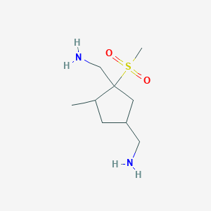 molecular formula C9H20N2O2S B13009976 (5-Methyl-1-(methylsulfonyl)cyclopentane-1,3-diyl)dimethanamine 