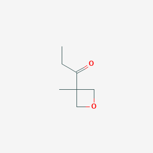 molecular formula C7H12O2 B13010011 1-(3-Methyloxetan-3-yl)propan-1-one 