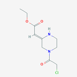 Ethyl 2-(4-(2-chloroacetyl)piperazin-2-ylidene)acetate