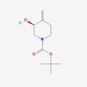 molecular formula C11H19NO3 B13010113 tert-Butyl (S)-3-hydroxy-4-methylenepiperidine-1-carboxylate 