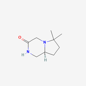 molecular formula C9H16N2O B13010136 (S)-6,6-Dimethylhexahydropyrrolo[1,2-a]pyrazin-3(4H)-one 