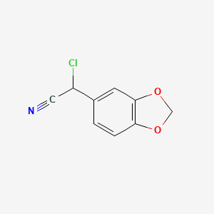 molecular formula C9H6ClNO2 B13010156 2-(Benzo[d][1,3]dioxol-5-yl)-2-chloroacetonitrile 