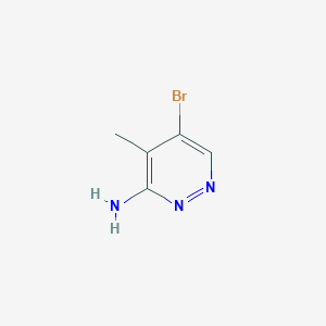 molecular formula C5H6BrN3 B13010174 5-Bromo-4-methylpyridazin-3-amine 