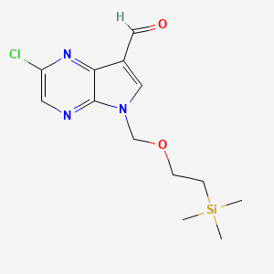 2-Chloro-5-((2-(trimethylsilyl)ethoxy)methyl)-5H-pyrrolo[2,3-b]pyrazine-7-carbaldehyde