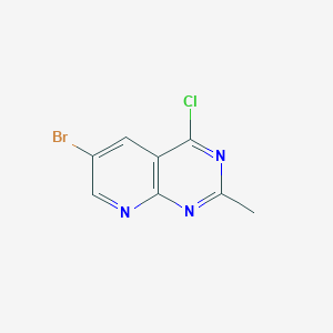 molecular formula C8H5BrClN3 B13010180 6-Bromo-4-chloro-2-methylpyrido[2,3-d]pyrimidine 