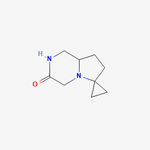 molecular formula C9H14N2O B13010184 Tetrahydro-2'H-spiro[cyclopropane-1,6'-pyrrolo[1,2-a]pyrazin]-3'(4'H)-one 