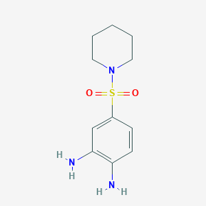 molecular formula C11H17N3O2S B13010204 4-(Piperidin-1-ylsulfonyl)benzene-1,2-diamine 