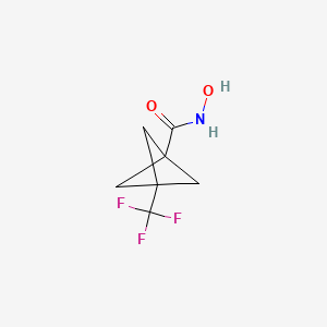 molecular formula C7H8F3NO2 B13010235 N-hydroxy-3-(trifluoromethyl)bicyclo[1.1.1]pentane-1-carboxamide 