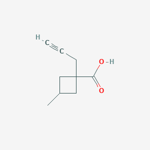 molecular formula C9H12O2 B13010266 3-Methyl-1-(prop-2-yn-1-yl)cyclobutanecarboxylic acid 