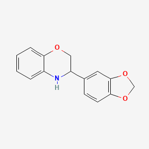 molecular formula C15H13NO3 B13010296 3-(Benzo[d][1,3]dioxol-5-yl)-3,4-dihydro-2H-benzo[b][1,4]oxazine 