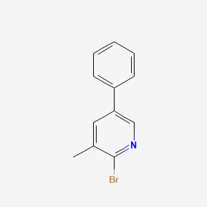 molecular formula C12H10BrN B13010308 2-Bromo-3-methyl-5-phenylpyridine 