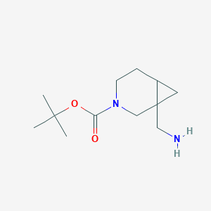 molecular formula C12H22N2O2 B13010315 tert-butyl 1-(aminomethyl)-3-azabicyclo[4.1.0]heptane-3-carboxylate CAS No. 1334499-04-5