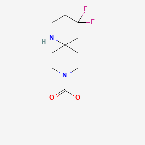 molecular formula C14H24F2N2O2 B13010336 tert-Butyl4,4-difluoro-1,9-diazaspiro[5.5]undecane-9-carboxylate 