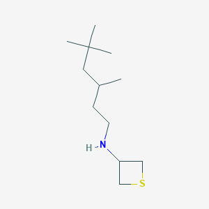 molecular formula C12H25NS B13010346 N-(3,5,5-Trimethylhexyl)thietan-3-amine 