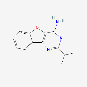 molecular formula C13H13N3O B13010363 2-Isopropylbenzofuro[3,2-d]pyrimidin-4-amine 