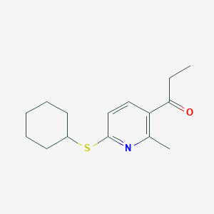 molecular formula C15H21NOS B13010395 1-(6-(Cyclohexylthio)-2-methylpyridin-3-yl)propan-1-one 