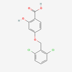 molecular formula C14H10Cl2O4 B13010495 4-((2,6-Dichlorobenzyl)oxy)-2-hydroxybenzoic acid 