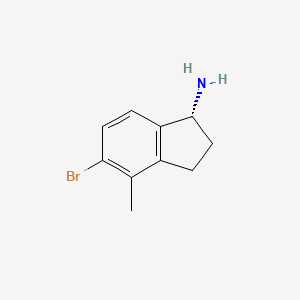 molecular formula C10H12BrN B13010521 (R)-5-Bromo-4-methyl-2,3-dihydro-1H-inden-1-amine 