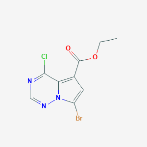 molecular formula C9H7BrClN3O2 B13010536 Ethyl 7-bromo-4-chloropyrrolo[2,1-f][1,2,4]triazine-5-carboxylate 