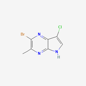 molecular formula C7H5BrClN3 B13010545 2-Bromo-7-chloro-3-methyl-5H-pyrrolo[2,3-b]pyrazine 