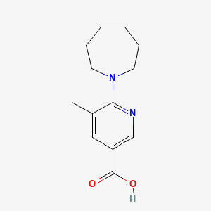 molecular formula C13H18N2O2 B13010659 6-(Azepan-1-yl)-5-methylnicotinic acid 