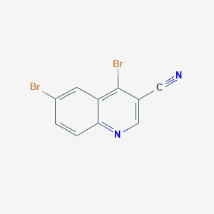 molecular formula C10H4Br2N2 B13010702 4,6-Dibromoquinoline-3-carbonitrile 