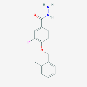 molecular formula C15H15IN2O2 B13010714 3-Iodo-4-((2-methylbenzyl)oxy)benzohydrazide 