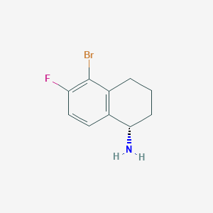 molecular formula C10H11BrFN B13010749 (S)-5-Bromo-6-fluoro-1,2,3,4-tetrahydronaphthalen-1-amine 