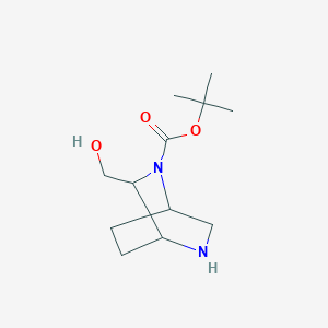 molecular formula C12H22N2O3 B13010759 Tert-butyl 3-(hydroxymethyl)-2,5-diazabicyclo[2.2.2]octane-2-carboxylate 