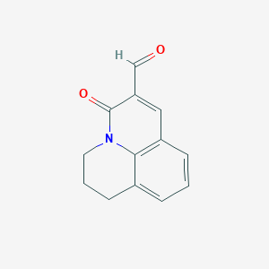 B1301076 5-Oxo-2,3-dihydro-1H,5H-pyrido[3,2,1-ij]quinoline-6-carbaldehyde CAS No. 386715-48-6