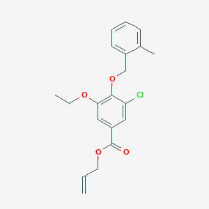 molecular formula C20H21ClO4 B13010760 Allyl 3-chloro-5-ethoxy-4-((2-methylbenzyl)oxy)benzoate 